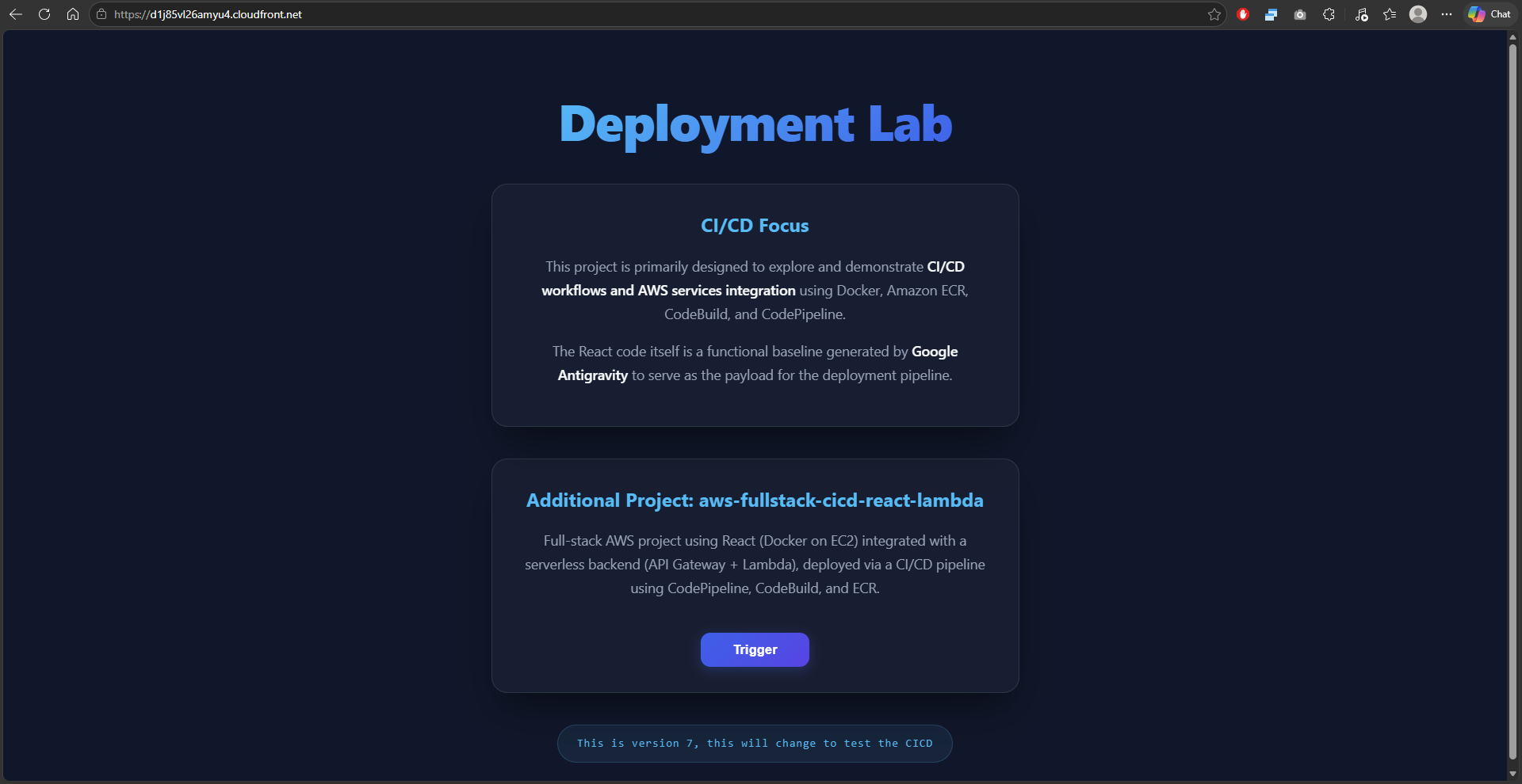 Final Application UI Dashboard